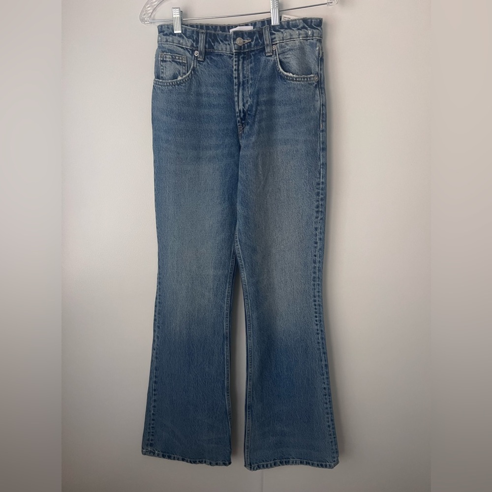 Zara Flare Pant Blue Jeans - out of stock online